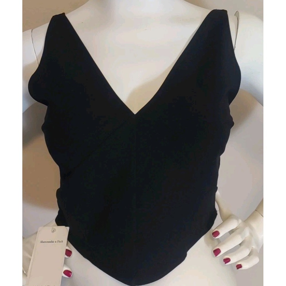 abercrombie fitch Women black Sleeveless Crop Top Size Xl
